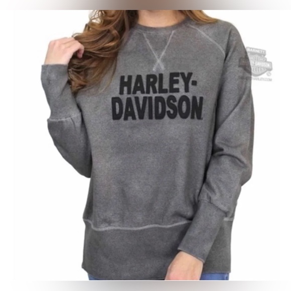 Harley-Davidson Tops - New Authentic Harley Davidson gray logo sweater sweatshirt large $169.00